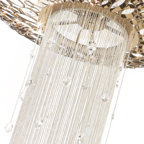 Chrysalis Black Aubergine Chandelier with Nickel Chains