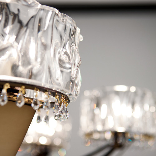 Crystal Blade Floor Lamp with Black Aubergine Finish