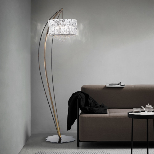 Crystal Blade Floor Lamp with Black Aubergine Finish
