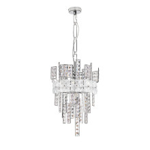 Crystalline Silver Frame Transparent Crystal Chandelier