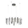 Artic Chandelier with metal frame and clear pulegoso and hammered glass