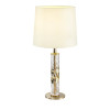 Bamboo Gold Glass Table Lamp with Ivory Shade
