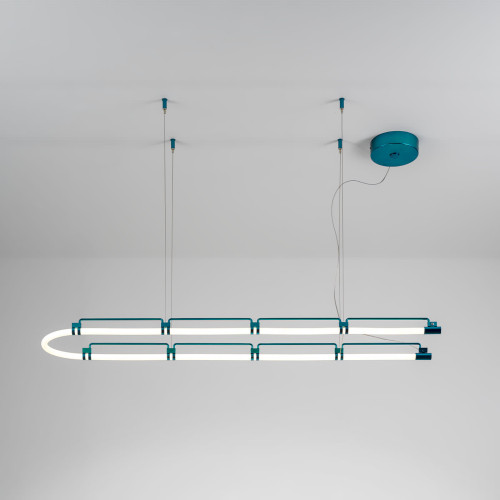 Endless Blue Matte Metal Chandelier
