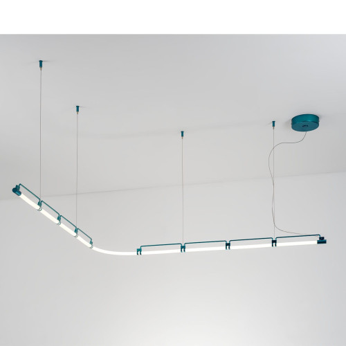 Endless Blue Matte Metal Chandelier