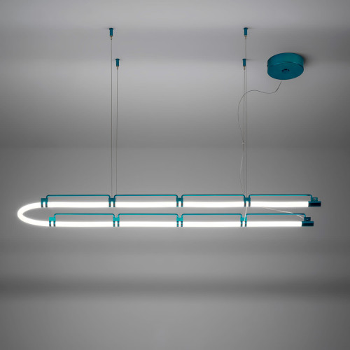 Endless Blue Matte Metal Chandelier