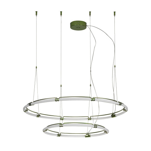 Endless Green Matte Metal Chandelier