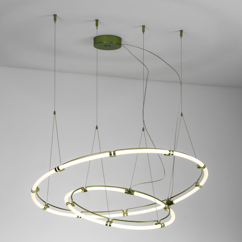 Endless Green Matte Metal Chandelier
