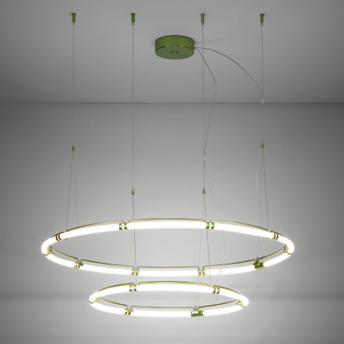Endless Green Matte Metal Chandelier