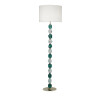 Charme Aquamarine and Clear Glass Floor Lamp with Ivory Shade