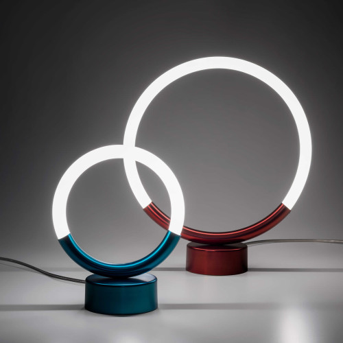 Loop Blue Matte Metal Table Lamp