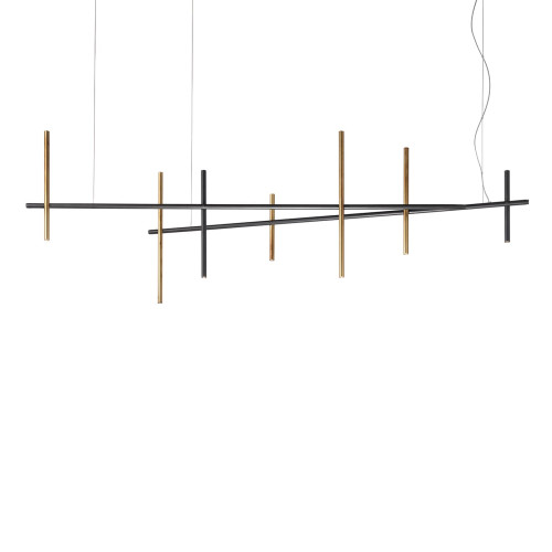 Miu Burnished Corten & Antiqued Golden Chandelier