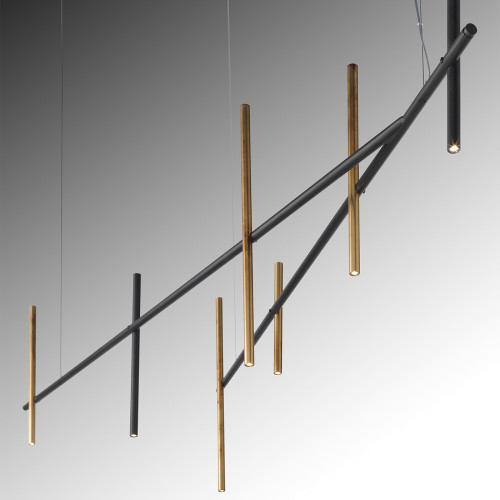 Miu Burnished Corten & Antiqued Golden Chandelier