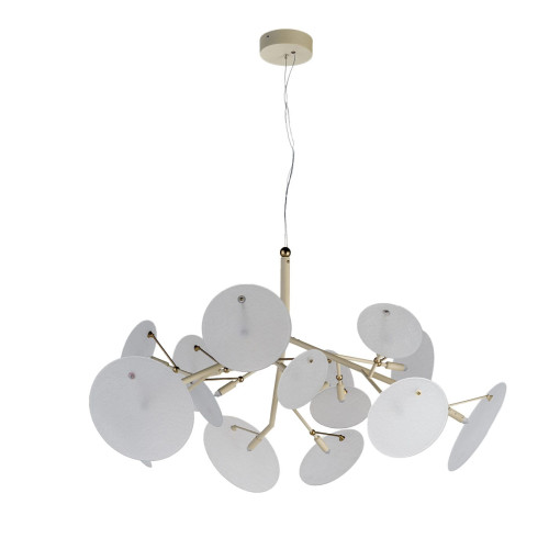 DP Glossy Quartz and White Glass Chandelier