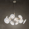 DP Glossy Quartz and White Glass Chandelier