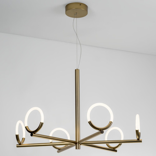 Loop Bronze Matte Metal Chandelier