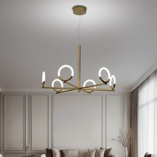 Loop Bronze Matte Metal Chandelier