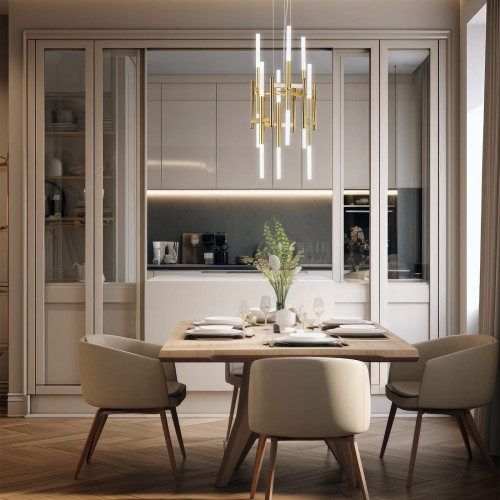 Eklé Gold and Bronze Chandelier