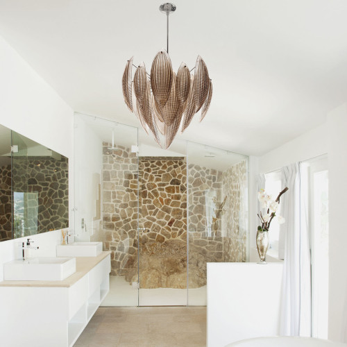 Paradise Glass Bronze Chandelier