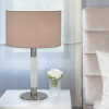 Weave Pure steel with Tortora Chinette lampshade Table Lamp
