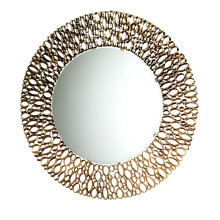 Chrysalis Round Gold Metal Wall Mirror