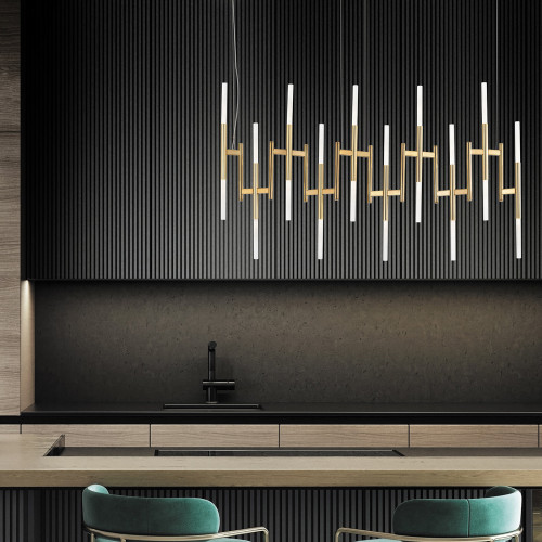 Ekle Bronze and Brushed Gold Metal Chandelier