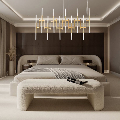 Ekle Bronze and Brushed Gold Metal Chandelier