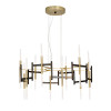 Ekle Burnished Corten Metal and Brushed Gold Chandelier
