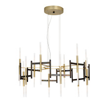 Ekle Burnished Corten Metal and Brushed Gold Chandelier