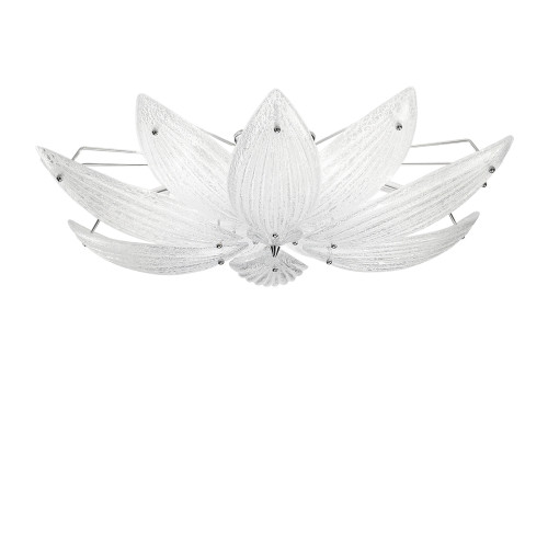 Paradise Chrome with Silver Leaf Glass Ceiling Lamp