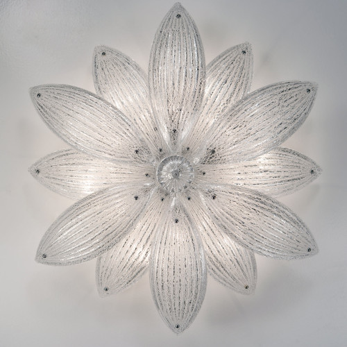 Paradise Chrome with Silver Leaf Glass Ceiling Lamp