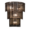 Roma Black Aubergine Frame and Bronze Glass Wall Light Sconce