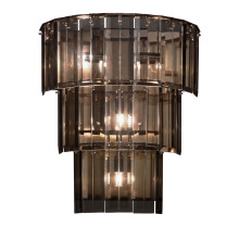 Roma Black Aubergine Frame and Bronze Glass Wall Light Sconce