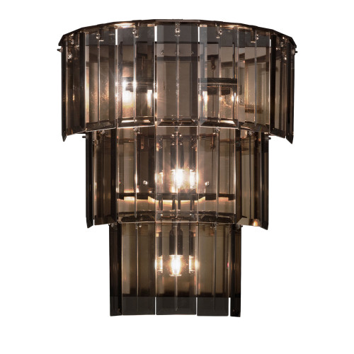 Roma Black Aubergine Frame and Bronze Glass Wall Light Sconce