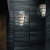 Roma Black Aubergine Frame and Bronze Glass Wall Light Sconce