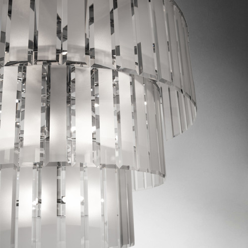Roma Satin White Glass Chandelier