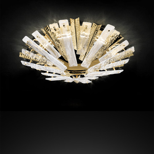 Artic Light Gold and Clear Glass Ceiling Lamp