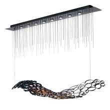 Chrysalis Chandelier with Nickel Chains and Black Aubergine finish