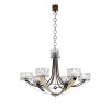 Crystal Blade Chandelier with black aubergine finish
