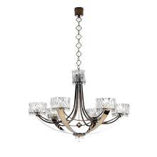 Crystal Blade Chandelier with black aubergine finish