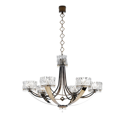Crystal Blade Chandelier with black aubergine finish