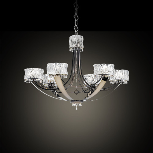 Crystal Blade Chandelier with black aubergine finish
