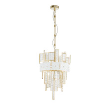 Crystalline Small Gold Frame White Crystal Chandelier