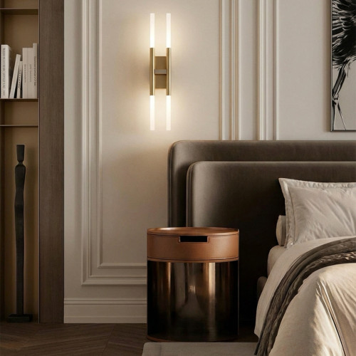 Ekle Brushed Gold Wall Light Sconce
