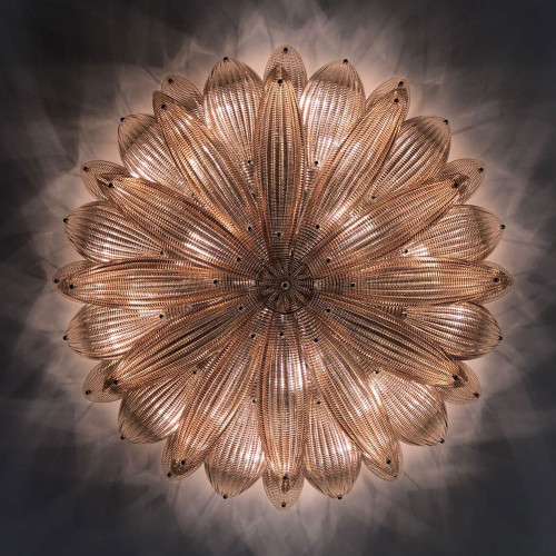 Paradise Chrome with Silver Leaf Glass Ceiling Lamp
