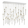 43-light Transparent Glass Glase Pipe Chandelier