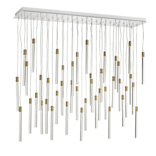 43-light Transparent Glass Glase Pipe Chandelier