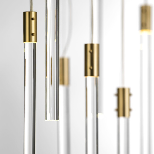 43-light Transparent Glass Glase Pipe Chandelier