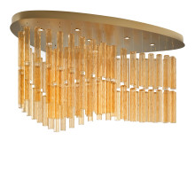 Amber Glass With Bronze Finish Structure Chandelier