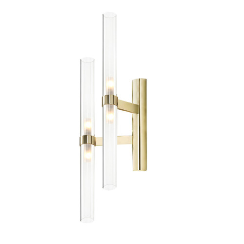 Clear Glass Double Cylindrical Wall Lamp