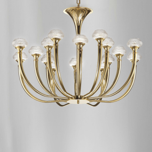 Art Deco Chandelier with Crystal